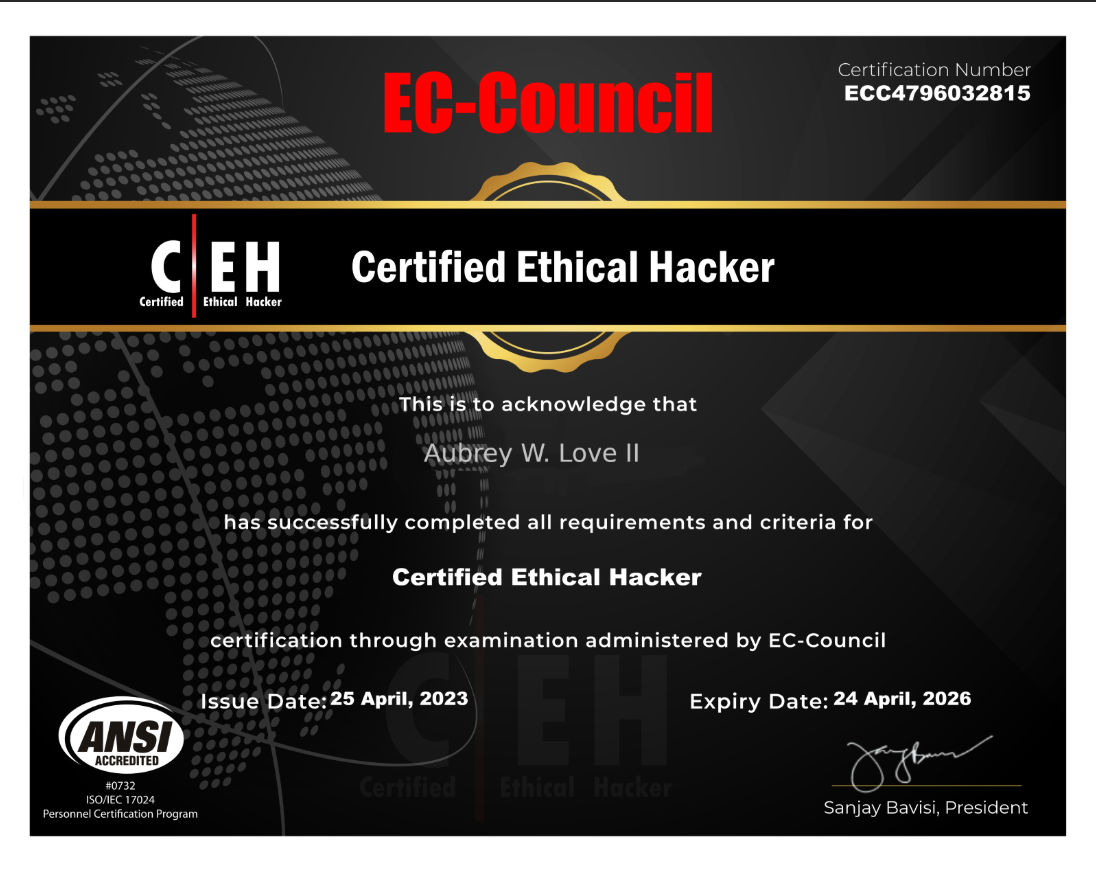 Certified Ethical Hacker (CEH) — Black Trace Labs